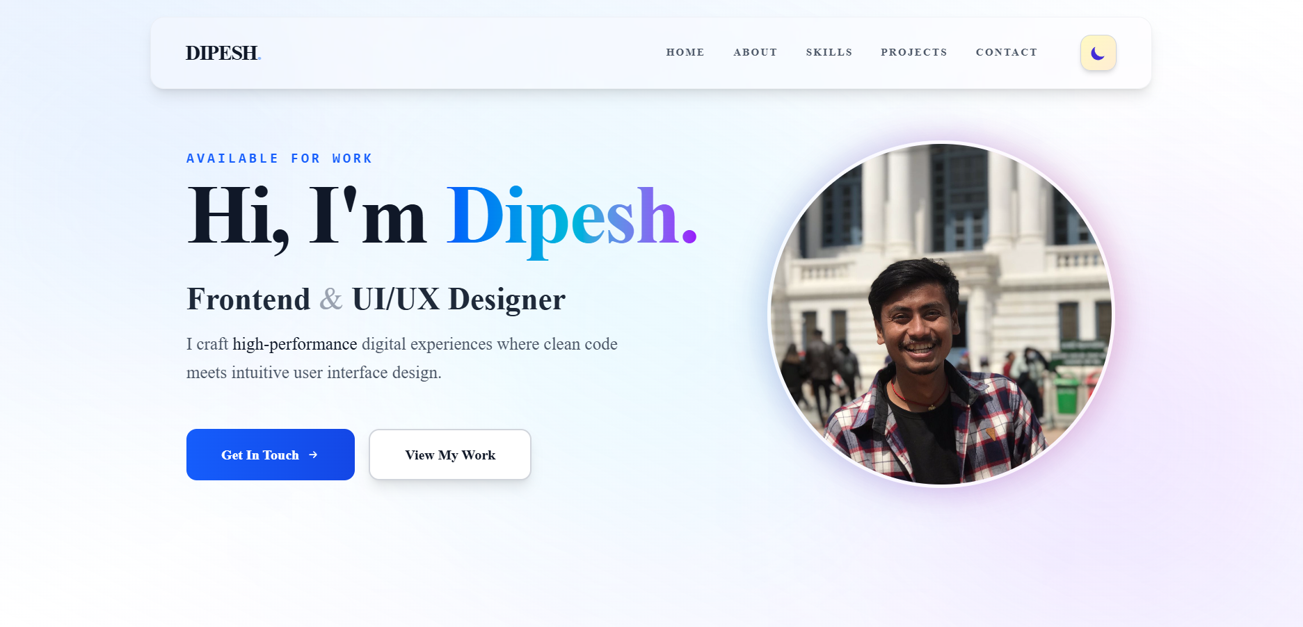 Personal Portfolio – Frontend & UI/UX Design System project preview screenshot