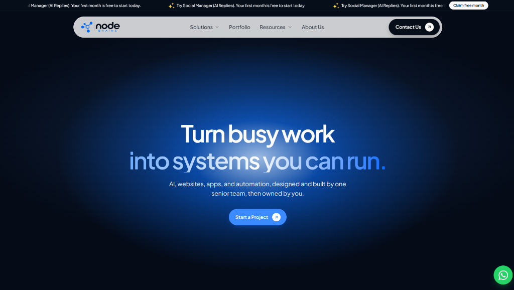 nodeBrains – AI Business Automation Platform project preview screenshot