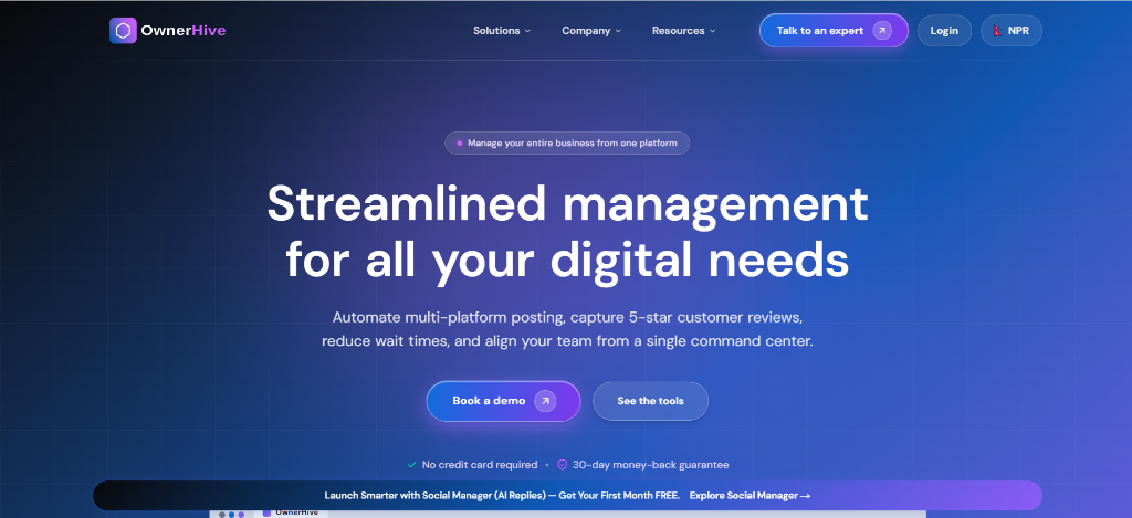 OwnerHive – Digital Management SaaS Platform project preview screenshot