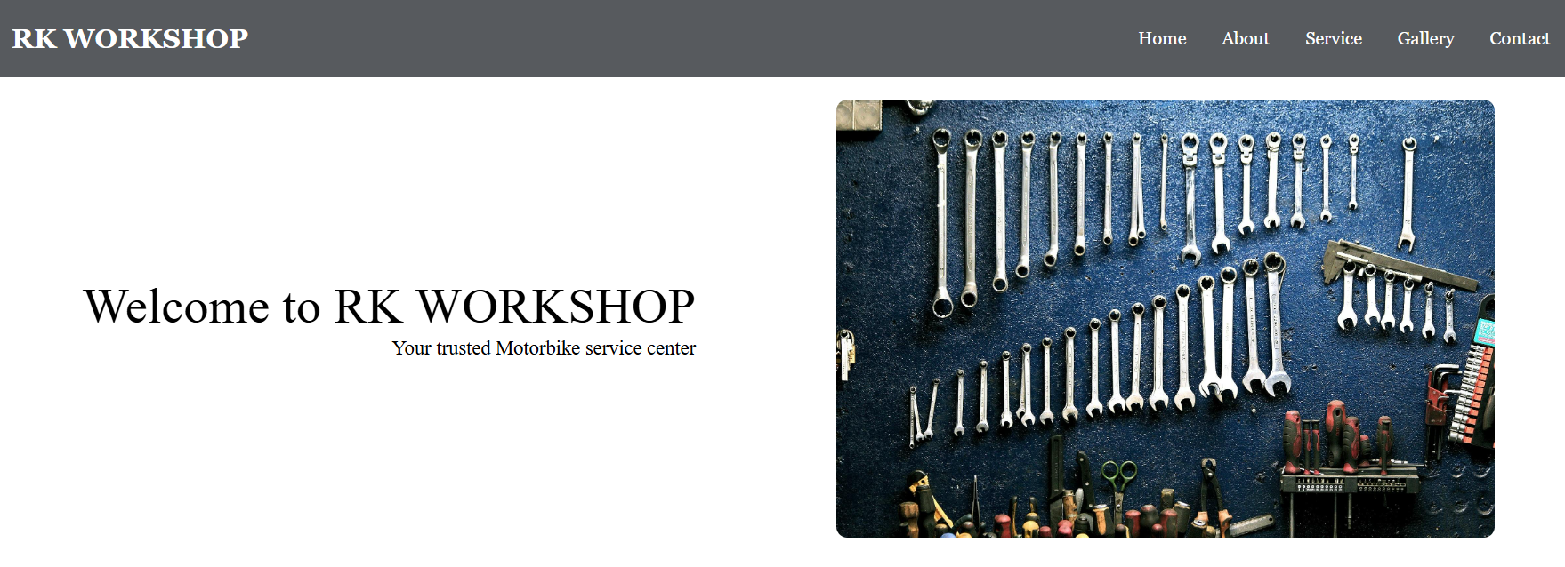 RK Workshop – Automotive Services & Booking Portal project preview screenshot